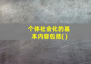 个体社会化的基本内容包括( )